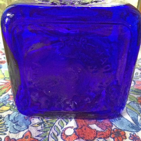 Cobalt Blue Canister Granny's Wire/Bail Slanted Lid Vintage Italy . - Picture 6 of 9